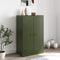 vidaXL - Dressoir - 67x39x107 - cm - staal - olijfgroen