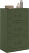 vidaXL - Dressoir - 67x39x107 - cm - staal - olijfgroen