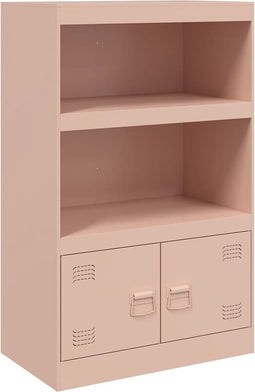 vidaXL - Dressoir - 67x39x107 - cm - staal - roze