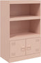 vidaXL - Dressoir - 67x39x107 - cm - staal - roze