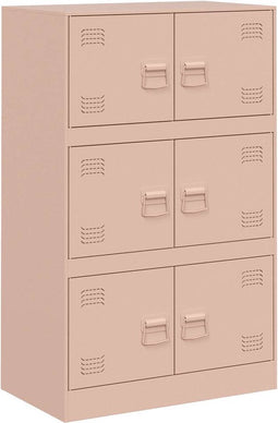 vidaXL - Dressoir - 67x39x107 - cm - staal - roze