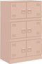 vidaXL - Dressoir - 67x39x107 - cm - staal - roze