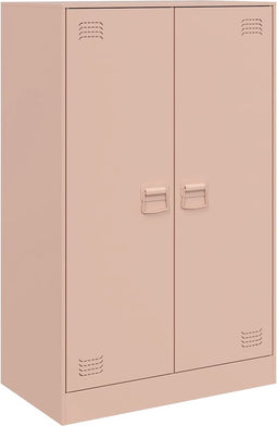 vidaXL - Dressoir - 67x39x107 - cm - staal - roze