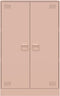 vidaXL - Dressoir - 67x39x107 - cm - staal - roze