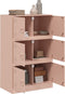 vidaXL - Dressoir - 67x39x107 - cm - staal - roze