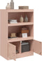 vidaXL - Dressoir - 67x39x107 - cm - staal - roze