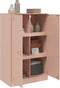 vidaXL - Dressoir - 67x39x107 - cm - staal - roze