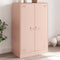vidaXL - Dressoir - 67x39x107 - cm - staal - roze