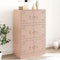 vidaXL - Dressoir - 67x39x107 - cm - staal - roze