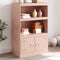 vidaXL - Dressoir - 67x39x107 - cm - staal - roze