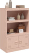 vidaXL - Dressoir - 67x39x107 - cm - staal - roze