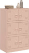 vidaXL - Dressoir - 67x39x107 - cm - staal - roze
