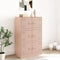 vidaXL - Dressoir - 67x39x107 - cm - staal - roze