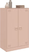 vidaXL - Dressoir - 67x39x107 - cm - staal - roze