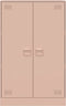vidaXL - Dressoir - 67x39x107 - cm - staal - roze