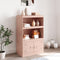 vidaXL - Dressoir - 67x39x107 - cm - staal - roze