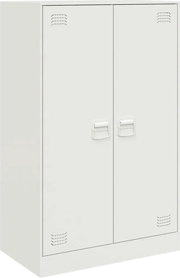 vidaXL - Dressoir - 67x39x107 - cm - staal - wit