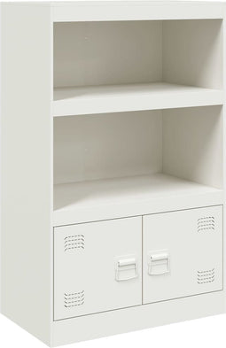 vidaXL - Dressoir - 67x39x107 - cm - staal - wit
