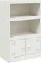 vidaXL - Dressoir - 67x39x107 - cm - staal - wit