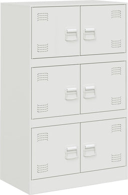 vidaXL - Dressoir - 67x39x107 - cm - staal - wit