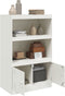 vidaXL - Dressoir - 67x39x107 - cm - staal - wit