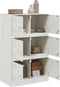 vidaXL - Dressoir - 67x39x107 - cm - staal - wit