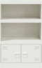vidaXL - Dressoir - 67x39x107 - cm - staal - wit