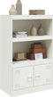 vidaXL - Dressoir - 67x39x107 - cm - staal - wit