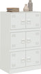 vidaXL - Dressoir - 67x39x107 - cm - staal - wit