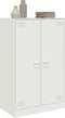 vidaXL - Dressoir - 67x39x107 - cm - staal - wit