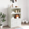 vidaXL - Dressoir - 67x39x107 - cm - staal - wit
