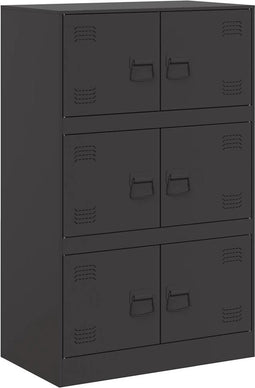 vidaXL - Dressoir - 67x39x107 - cm - staal - zwart
