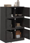 vidaXL - Dressoir - 67x39x107 - cm - staal - zwart