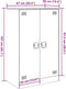 vidaXL - Dressoir - 67x39x107 - cm - staal - zwart