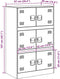 vidaXL - Dressoir - 67x39x107 - cm - staal - zwart