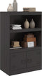 vidaXL - Dressoir - 67x39x107 - cm - staal - zwart