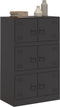 vidaXL - Dressoir - 67x39x107 - cm - staal - zwart