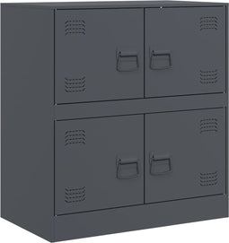 vidaXL - Dressoir - 67x39x73 - cm - staal - antracietkleurig
