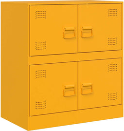 vidaXL - Dressoir - 67x39x73 - cm - staal - mosterdgeel