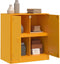 vidaXL - Dressoir - 67x39x73 - cm - staal - mosterdgeel