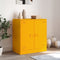 vidaXL - Dressoir - 67x39x73 - cm - staal - mosterdgeel