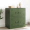 vidaXL - Dressoir - 67x39x73 - cm - staal - olijfgroen