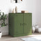 vidaXL - Dressoir - 67x39x73 - cm - staal - olijfgroen