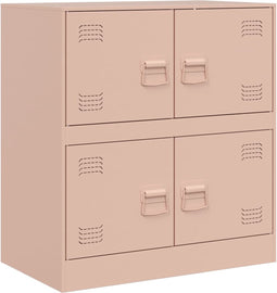 vidaXL - Dressoir - 67x39x73 - cm - staal - roze