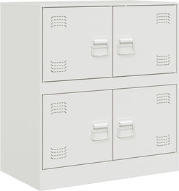vidaXL - Dressoir - 67x39x73 - cm - staal - wit