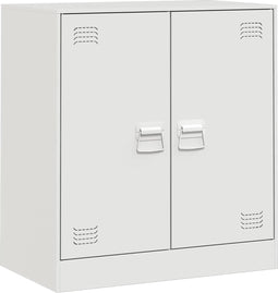 vidaXL - Dressoir - 67x39x73 - cm - staal - wit