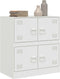 vidaXL - Dressoir - 67x39x73 - cm - staal - wit