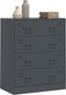 vidaXL - Dressoir - 67x39x83 - cm - staal - antracietkleurig