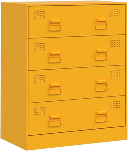 vidaXL - Dressoir - 67x39x83 - cm - staal - mosterdgeel