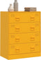 vidaXL - Dressoir - 67x39x83 - cm - staal - mosterdgeel